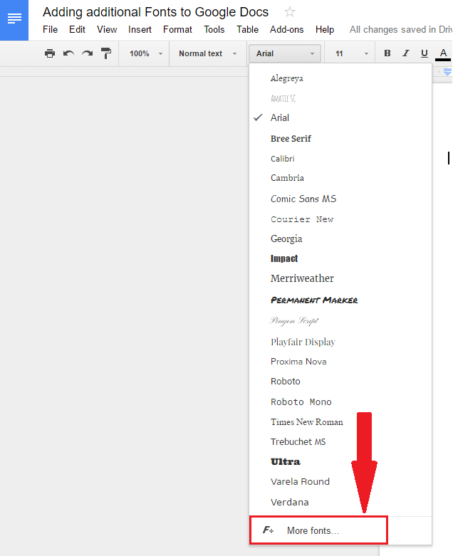 upload font to google docs