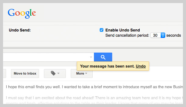 Gmail Undo Send